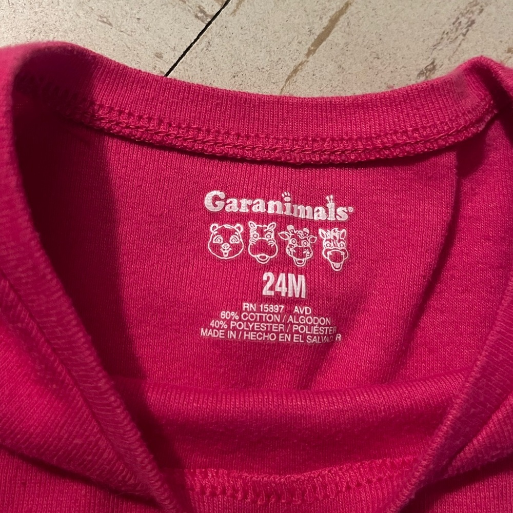 Garanimals Pink Baby Girls Long Sleeve Shirt 24 Months - Picture 4 of 5